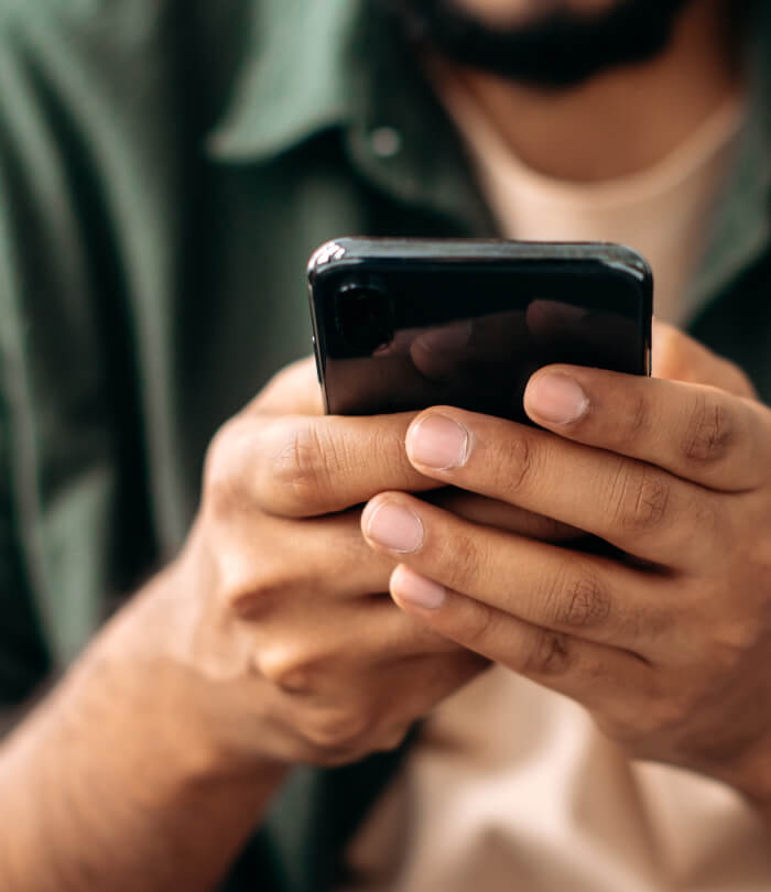 Close-up of a person holding a smartphone