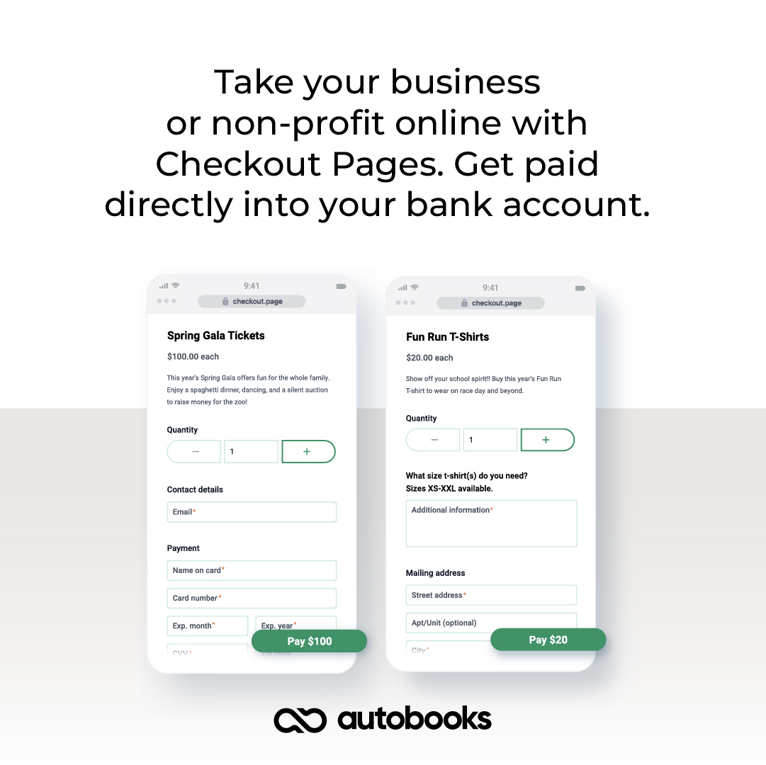 Autobooks checkout pages